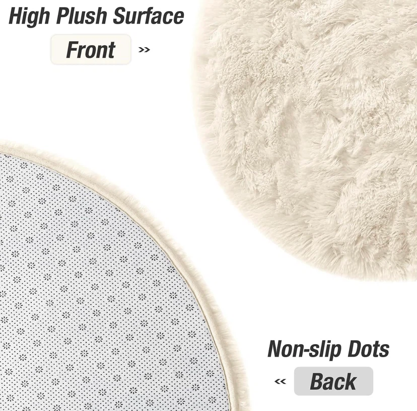 New 3.3x6.2 Fluffy Soft Oval Rug Cream - photo 4