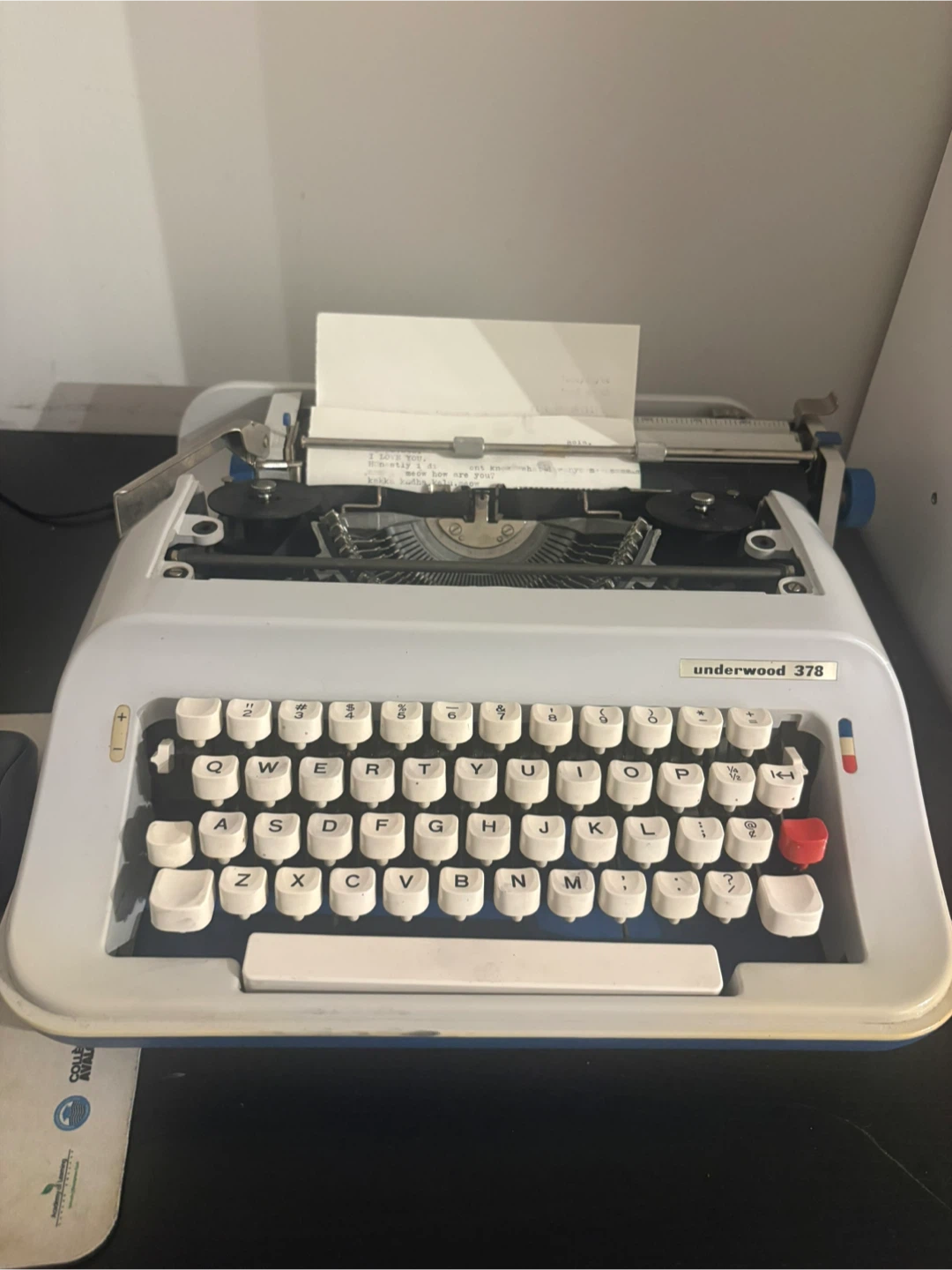 Working Underwood 378 Typewriter