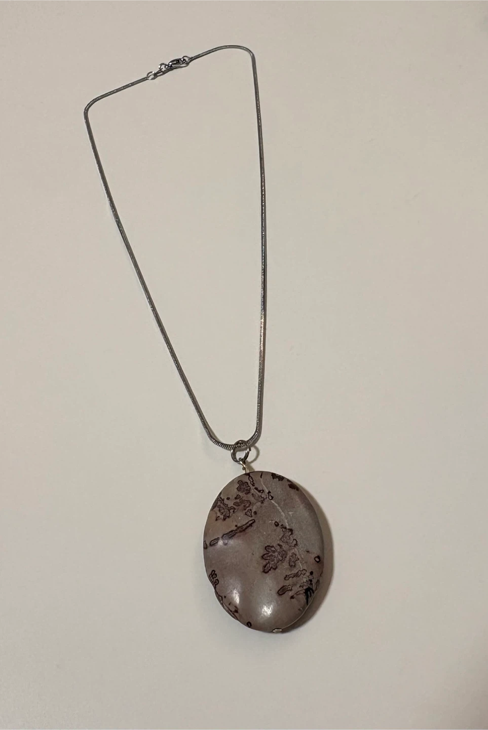 Coffee Bean Jasper Oval Pendant Necklace - photo 2