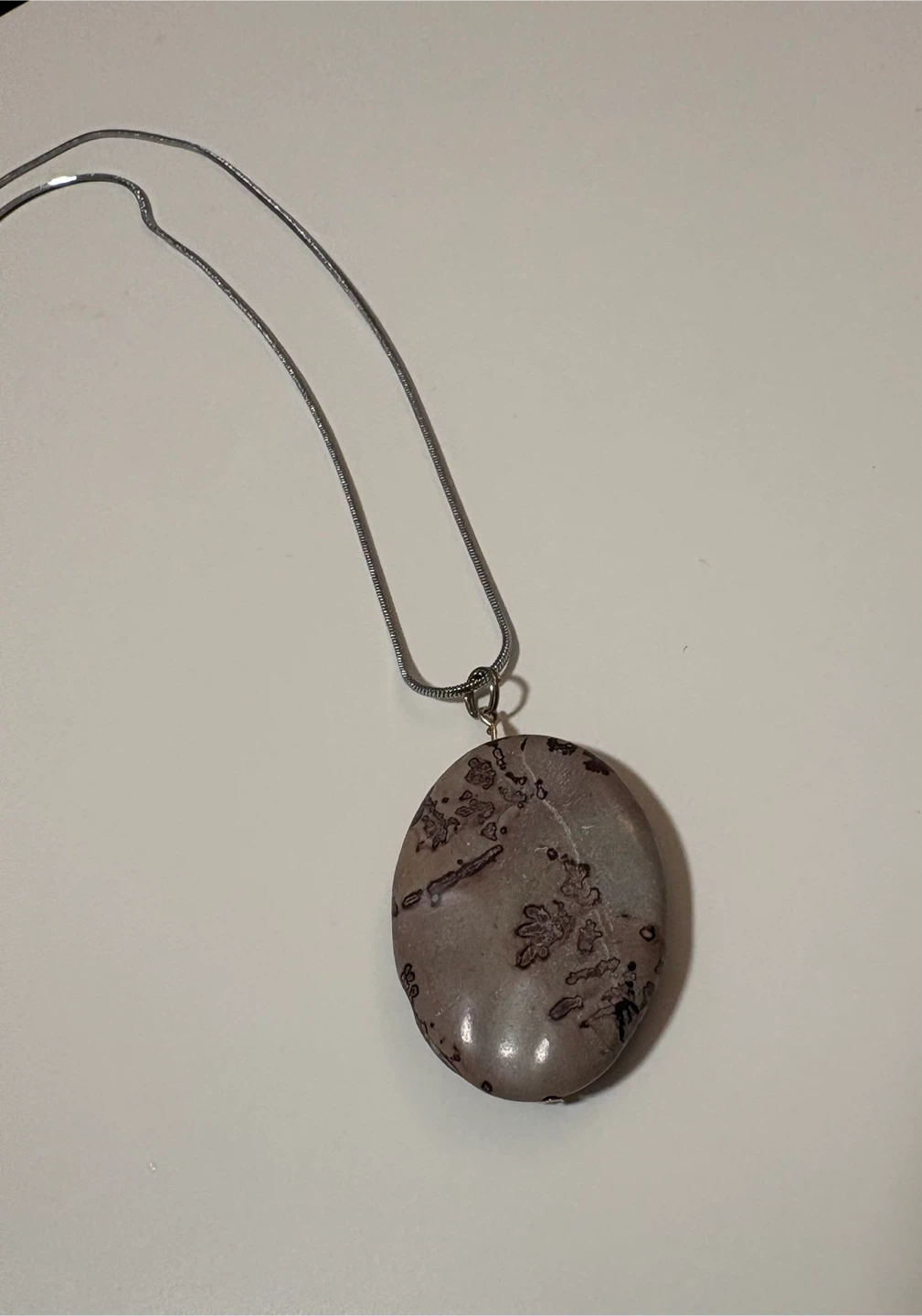 Coffee Bean Jasper Oval Pendant Necklace - photo 4