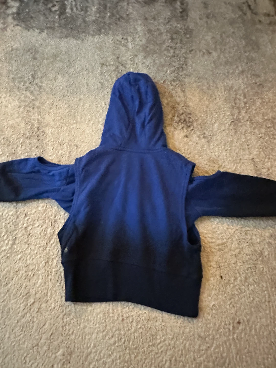 Blue Ombre Cold Shoulder Crop Hoodie - photo 2