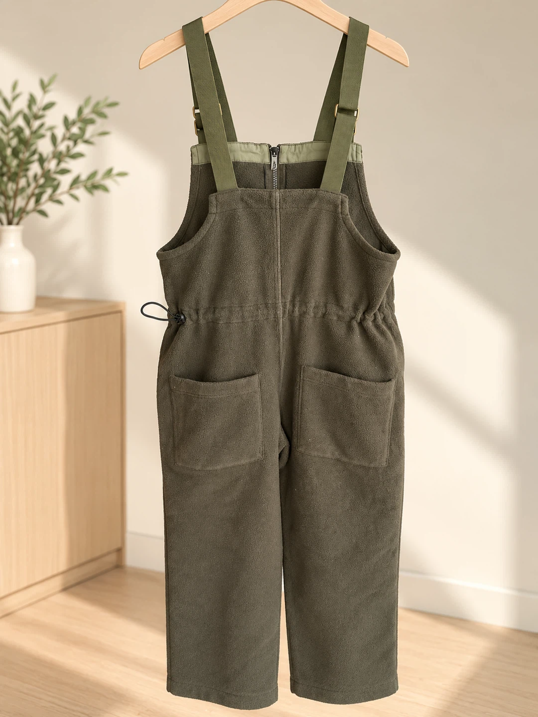 Olive Green Fleece Overalls - photo 2