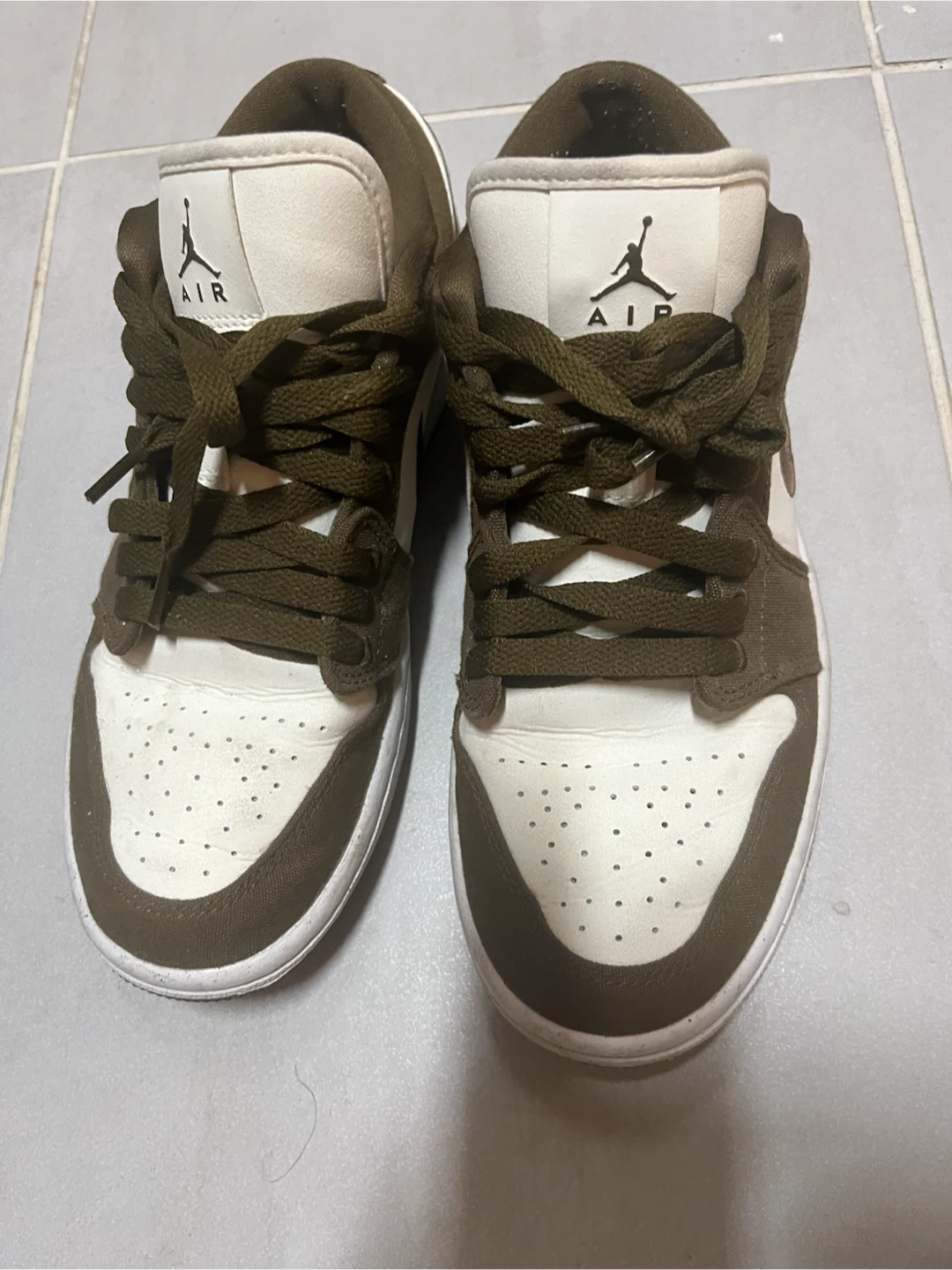 Air Jordan Low Olive Canvas Sneakers