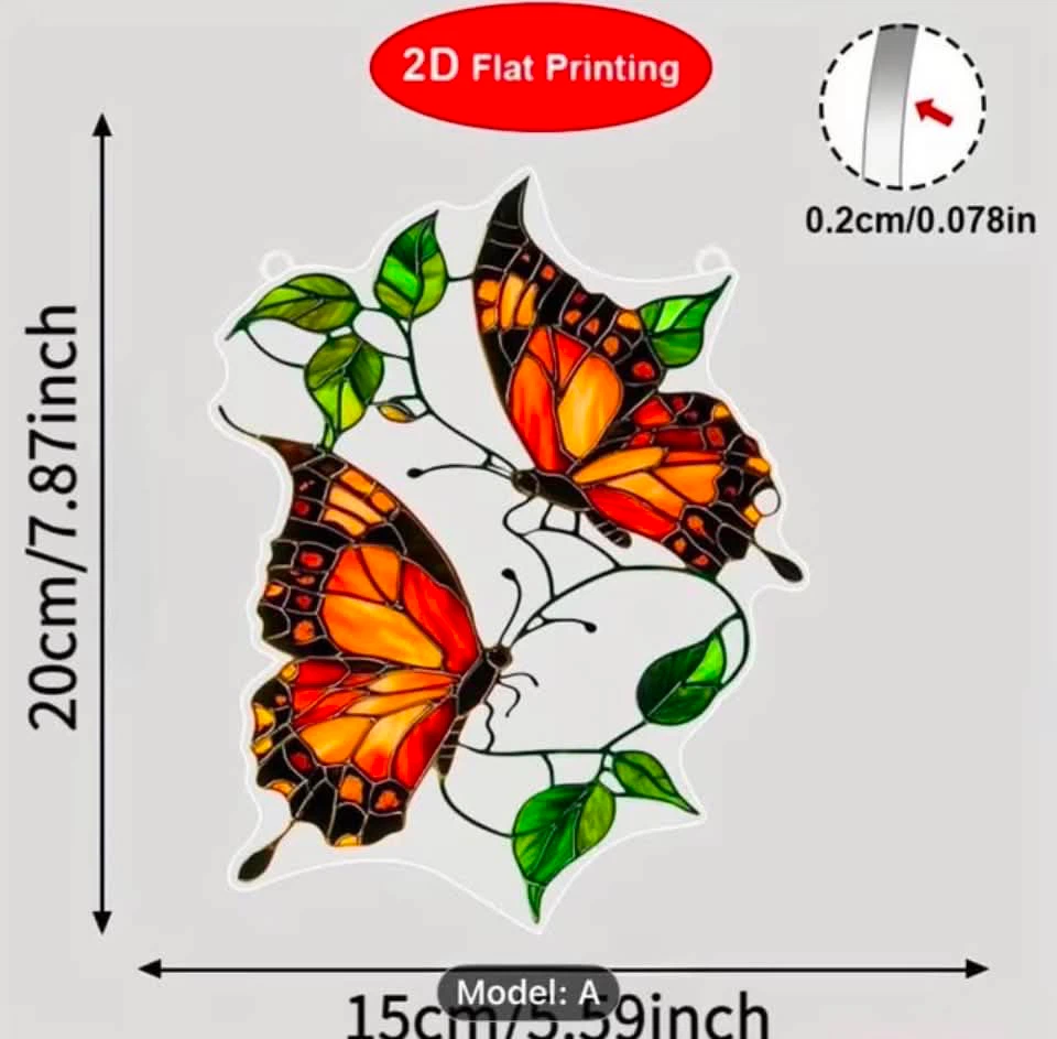 2D acrylic sun catcher, monarch butterflies - photo 2
