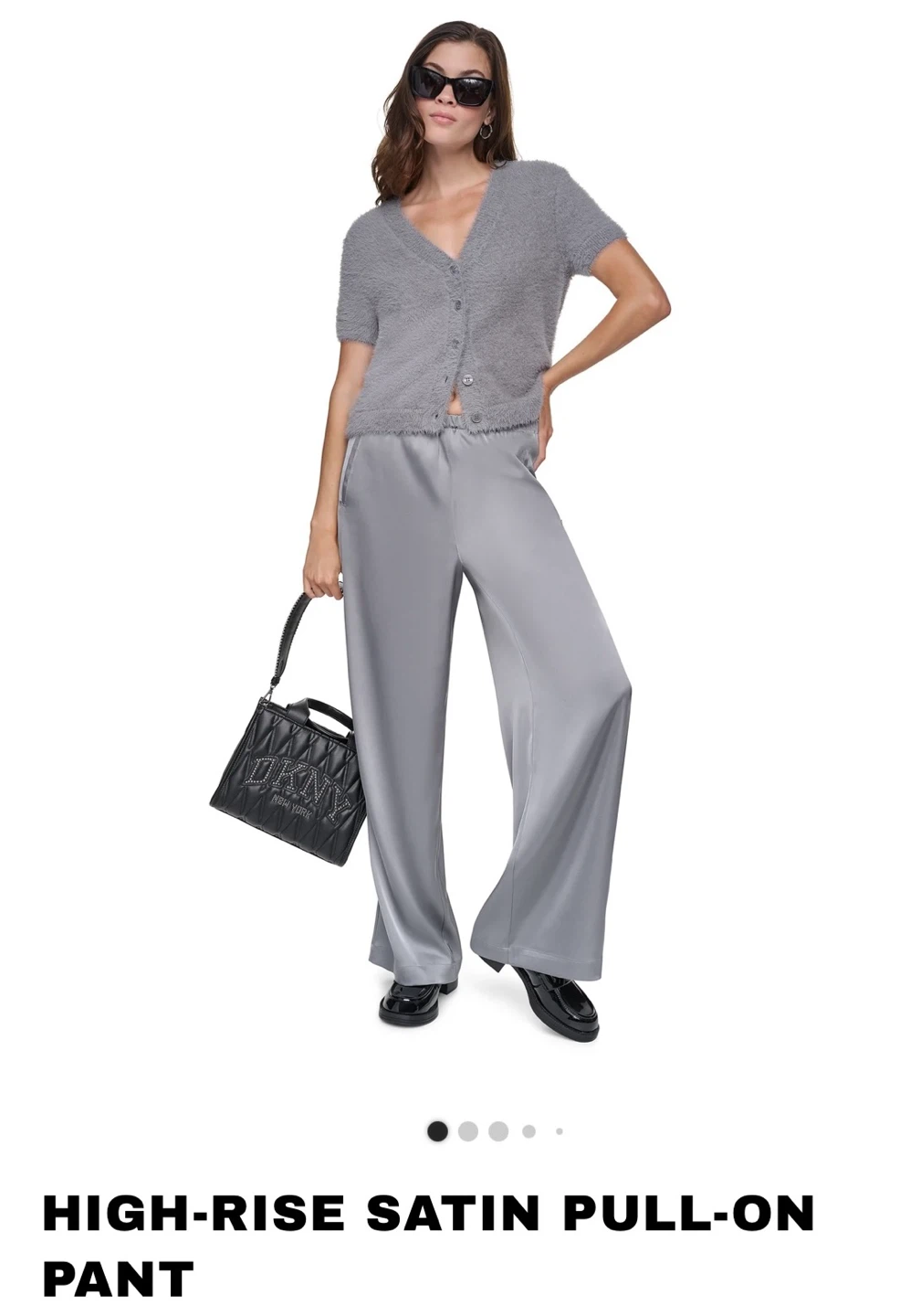 DKNY High-Rise Satin Pull-On Pants - photo 3