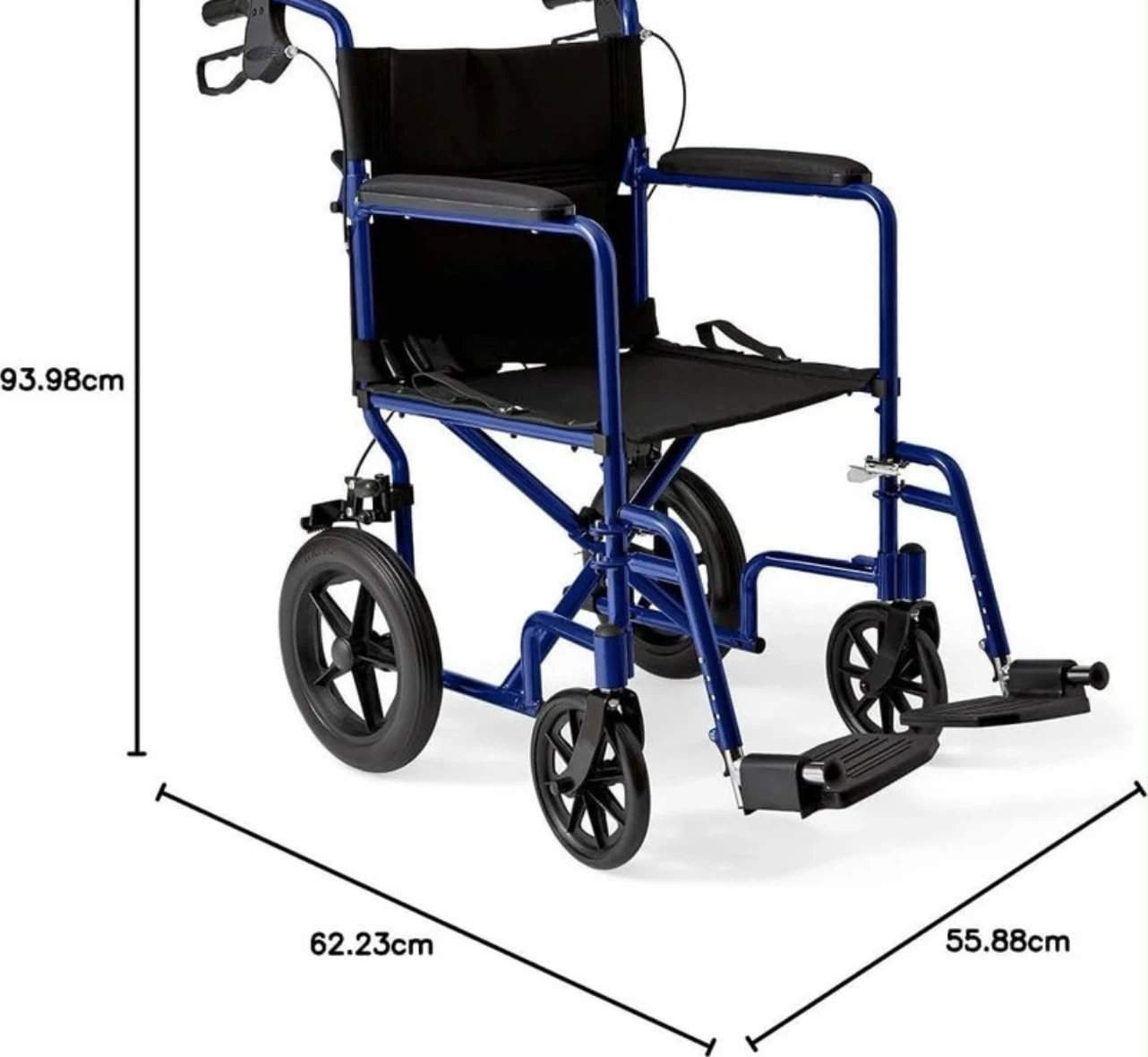 Medline Lightweight Folding Transport Chair – Blue - for pers - photo 3