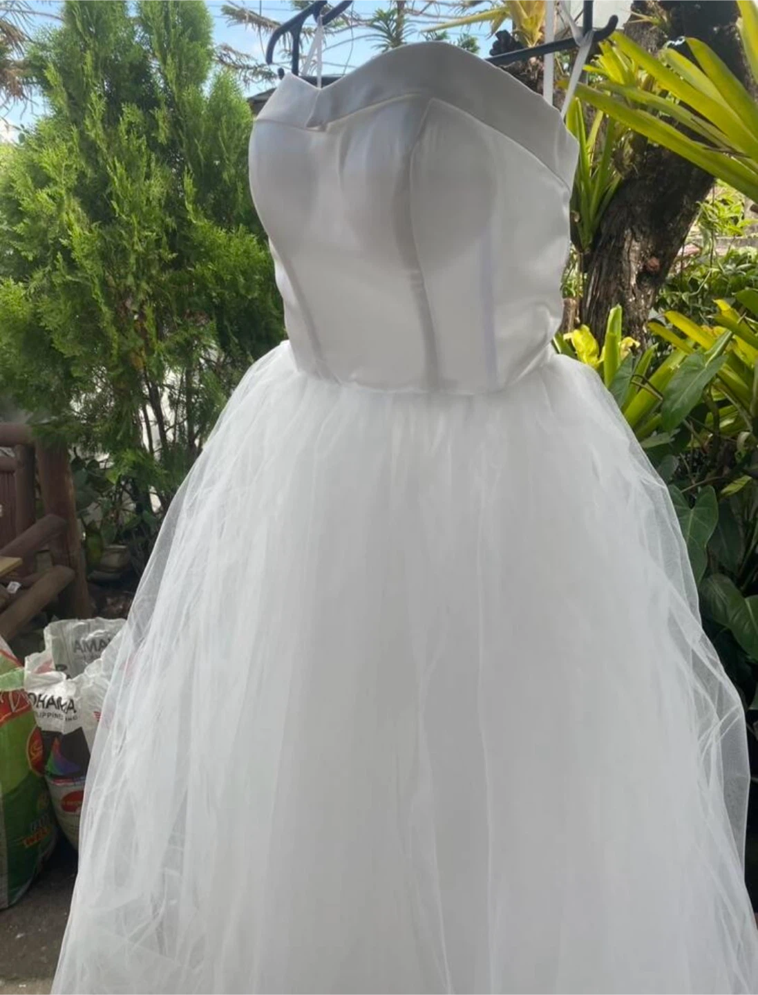 White strapless midi dress - photo 4