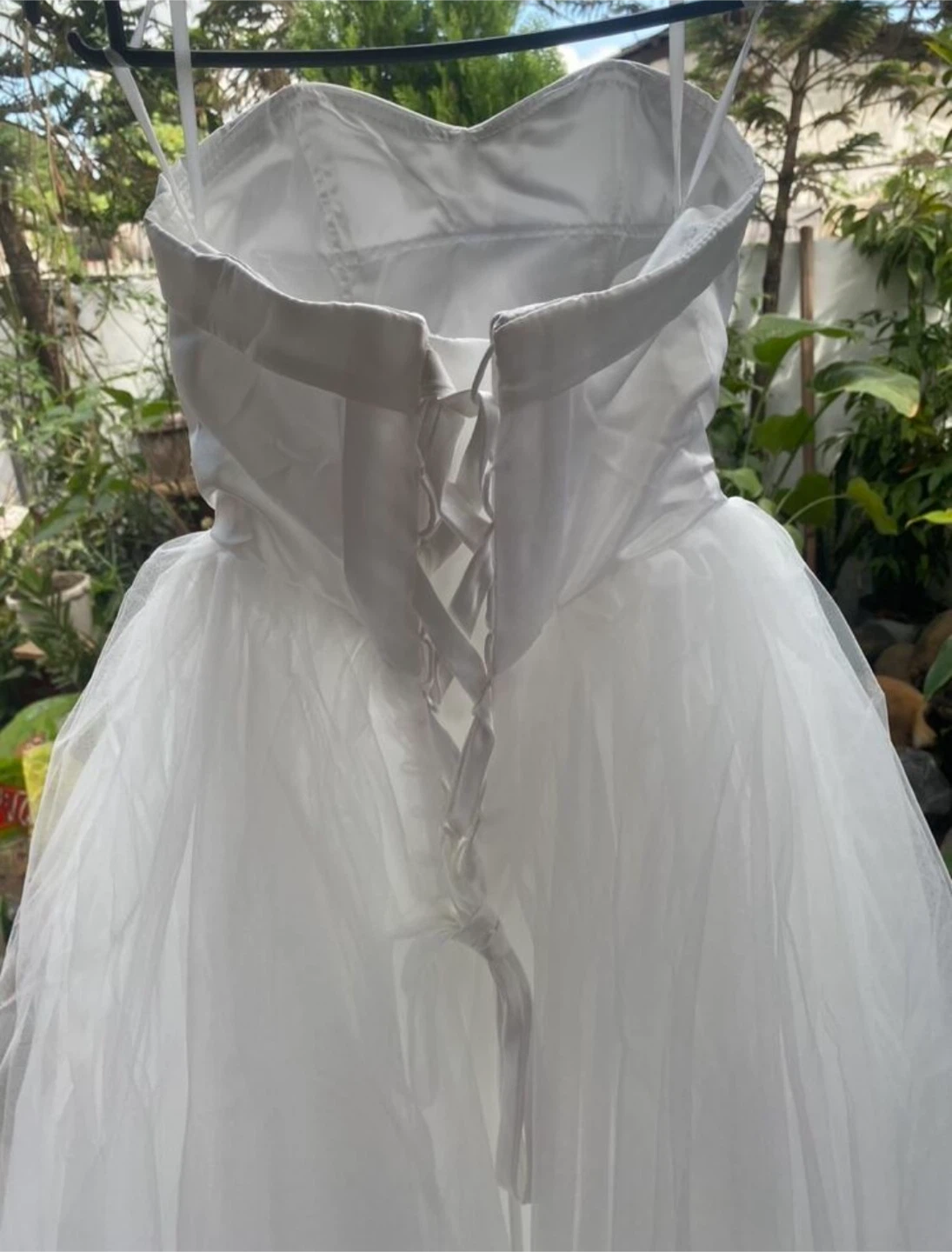 White strapless midi dress - photo 5