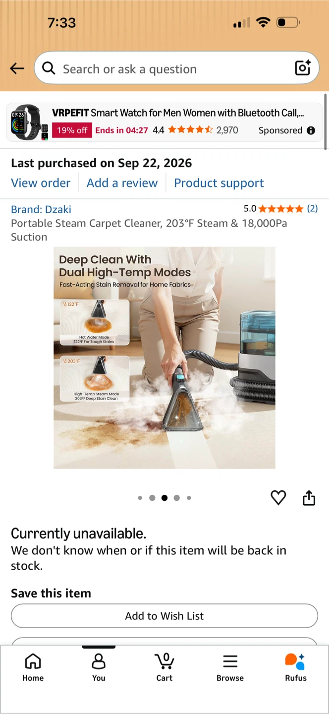 Dzaki Portable Steam Carpet Cleaner - photo 2