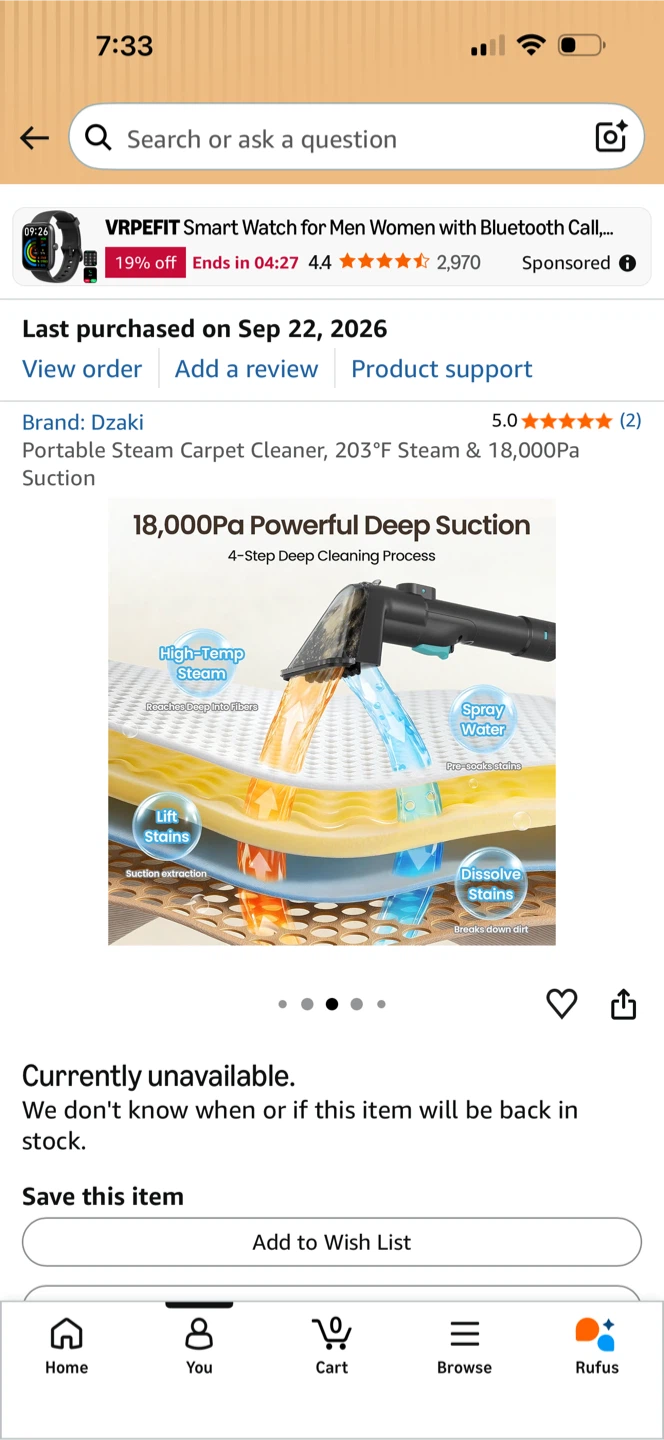 Dzaki Portable Steam Carpet Cleaner - photo 3