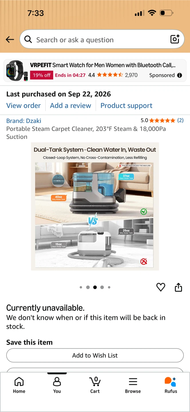 Dzaki Portable Steam Carpet Cleaner - photo 5