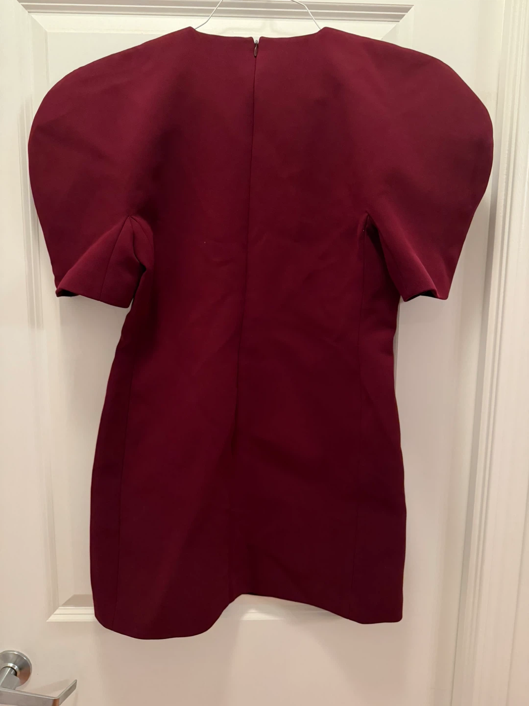 Zara ZW Collection Viral Burgundy Puff Sleeve Mini Dress L - photo 5