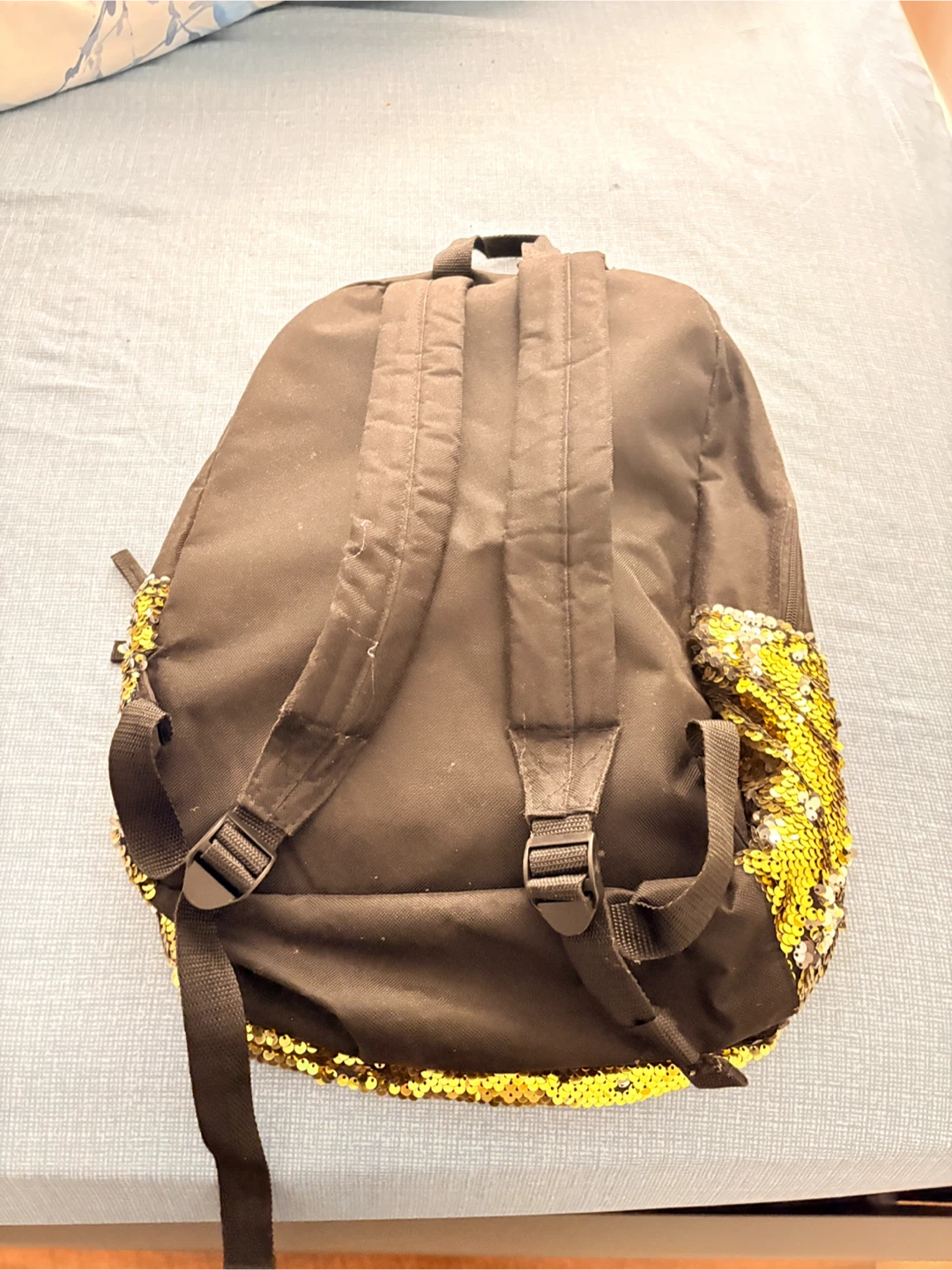 Black Cat Backpack with Gold Reversible Sequins - photo 2