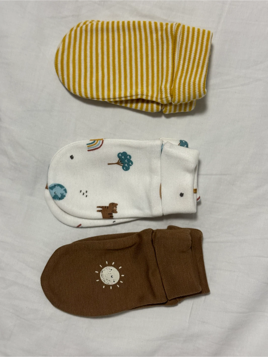 [New] Set of 3 Baby Scratch Mittens