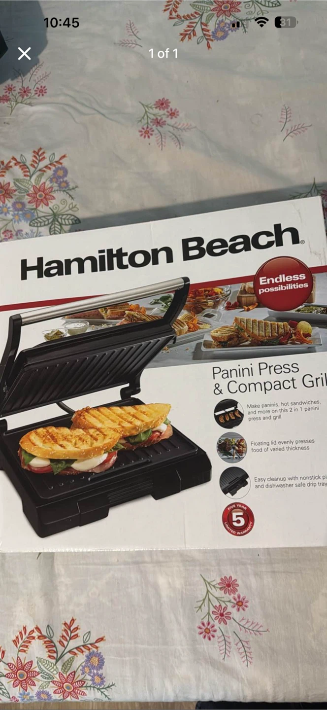 Brand new Hamilton Beach Panini Press and Compact Grill