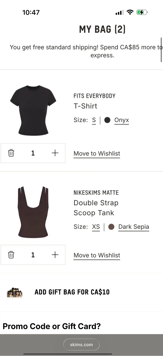 SKIMS T-Shirt and Scoop Tank Bundle