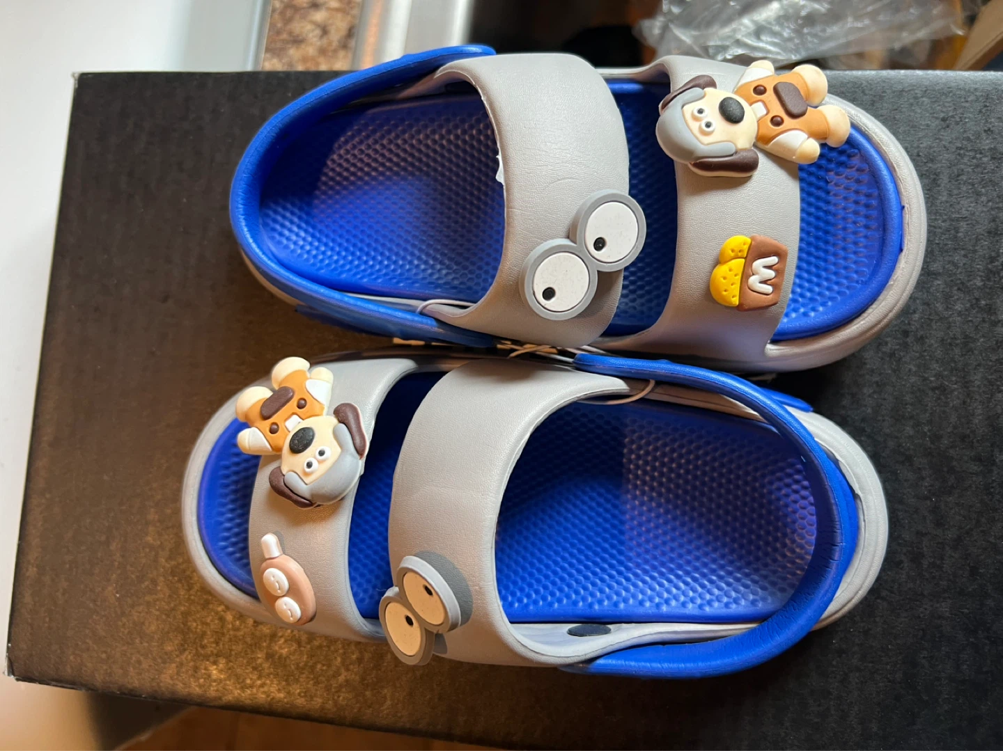 Kids Character Sandals Gray and Blue size 13-1