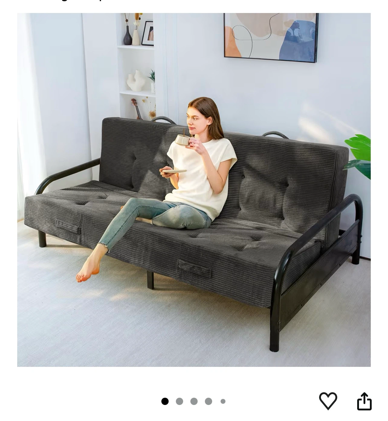 Maxyoyo Dark Grey Full Size Futon mattress
