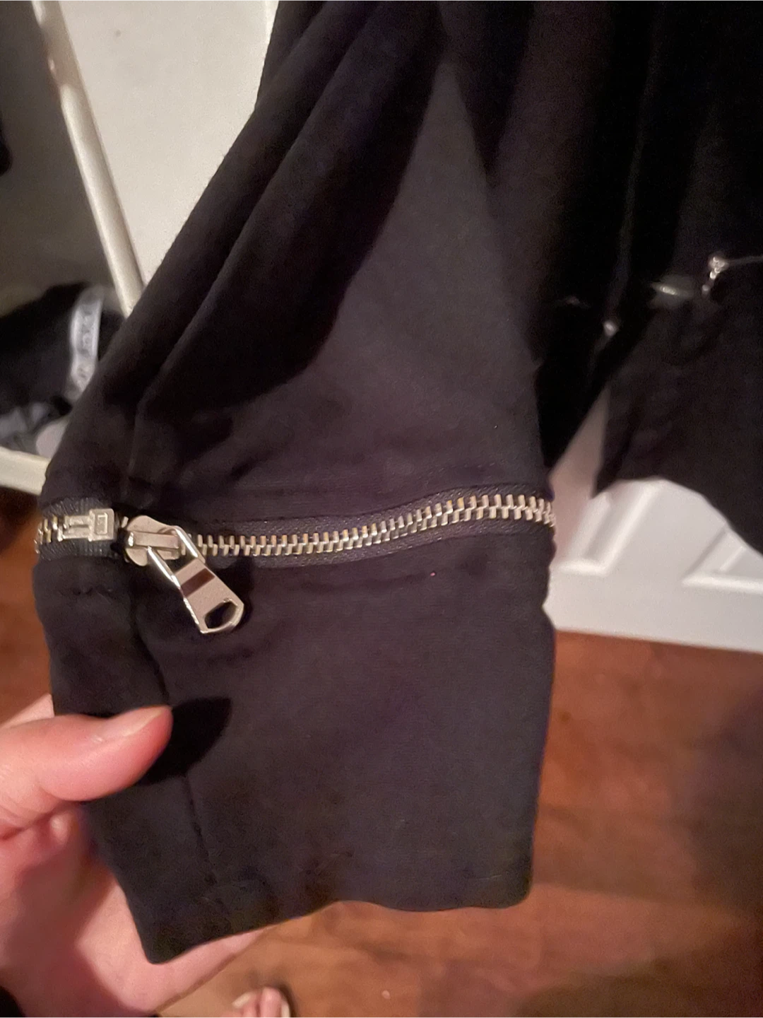 Black hooded zip-detail jacket - photo 2