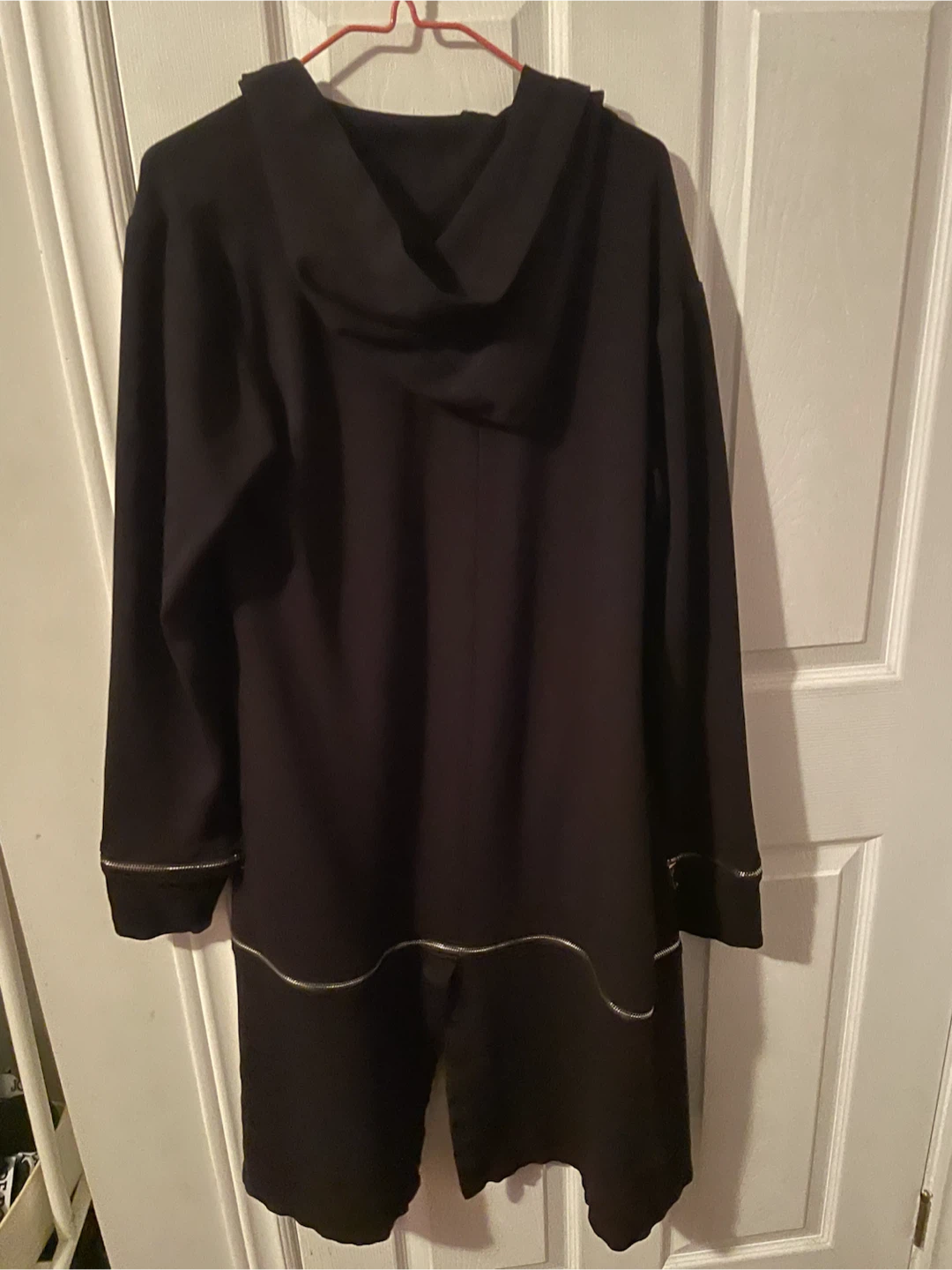 Black hooded zip-detail jacket - photo 4