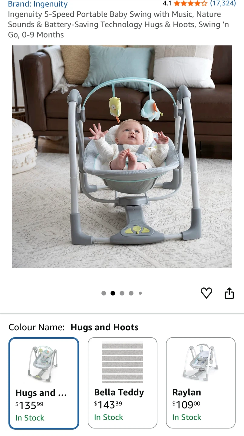 Ingenuity Bright Starts Swing ’n Go Portable Baby Swing - photo 4