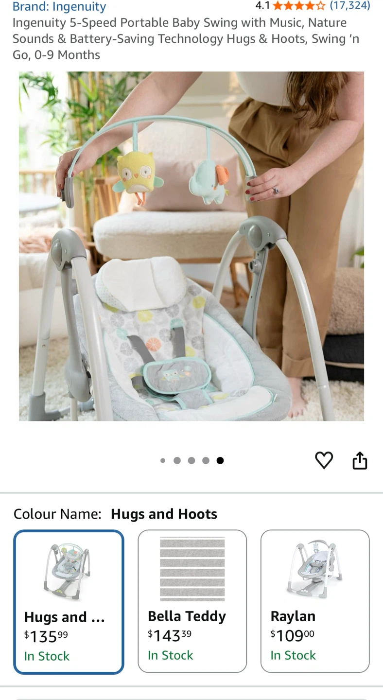 Ingenuity Bright Starts Swing ’n Go Portable Baby Swing - photo 5