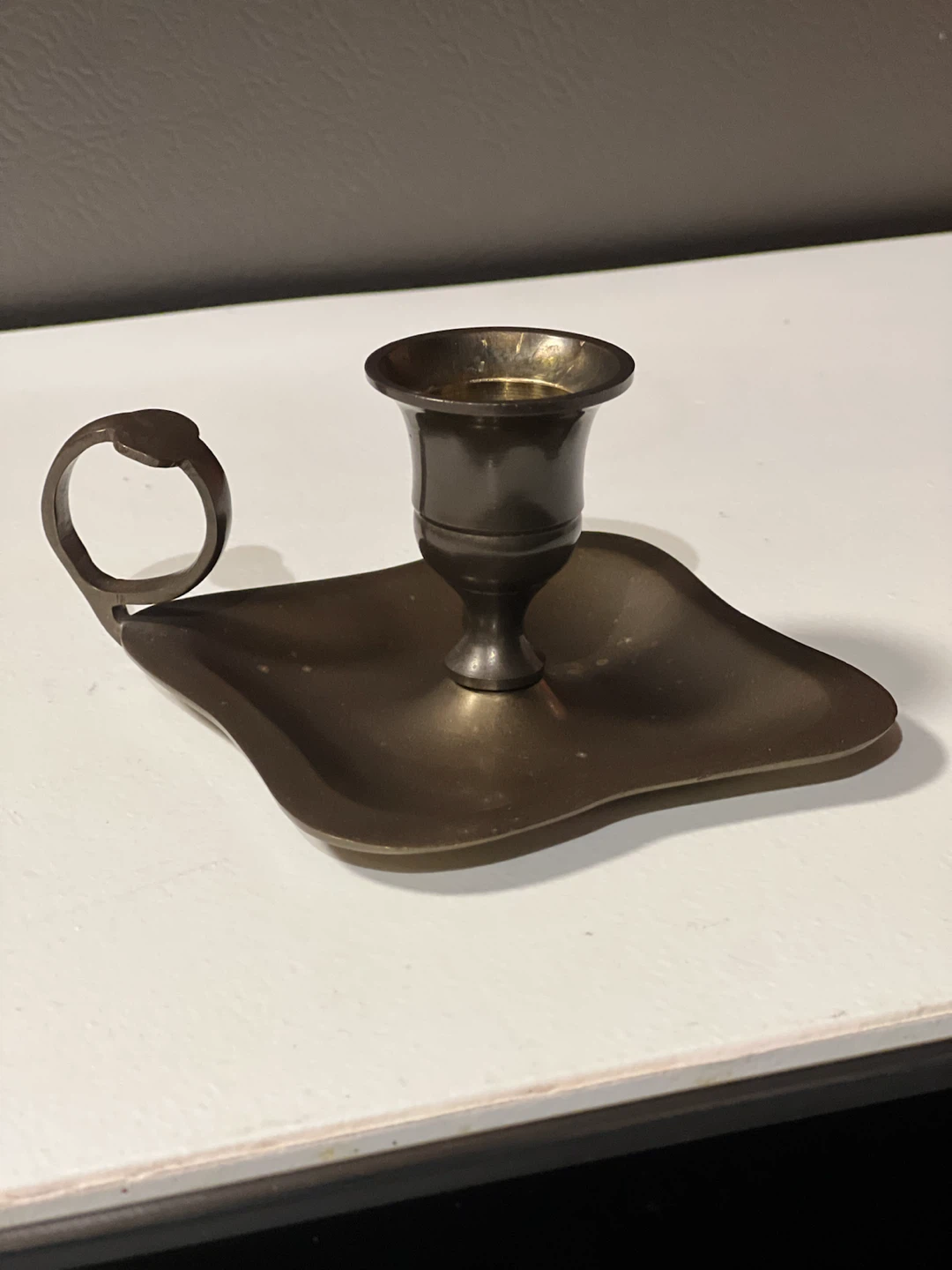 Vintage Brass Chamberstick Candle Holder – Made in India