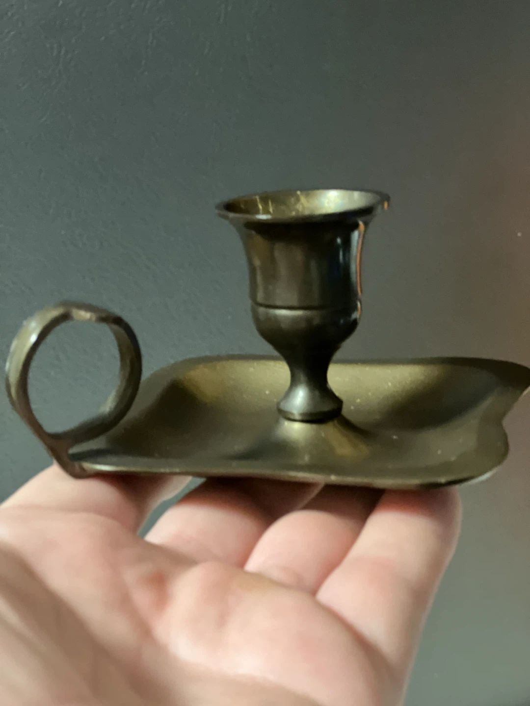 Vintage Brass Chamberstick Candle Holder – Made in India - photo 2