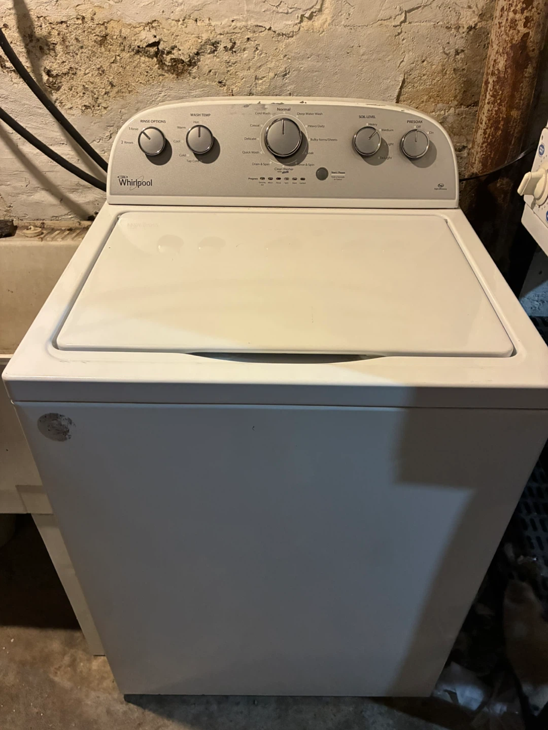 Whirlpool HE Top Load Washer No Agitator Stainless Tub Riverdale
