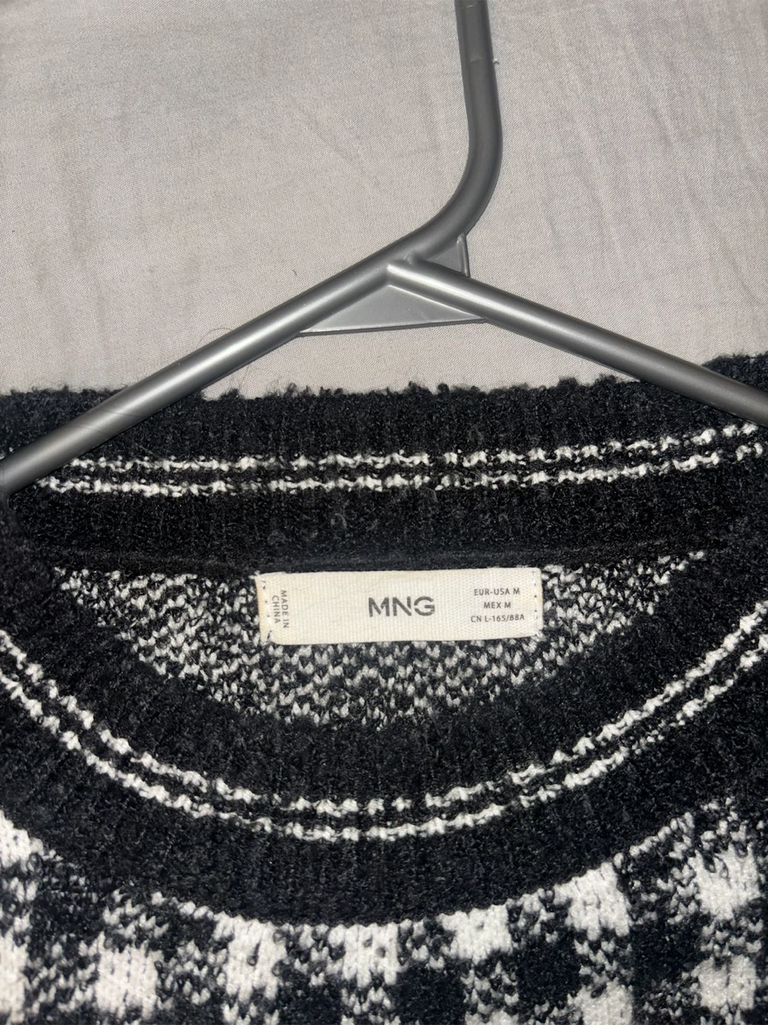MNG Black and White Gingham Sweater - photo 2