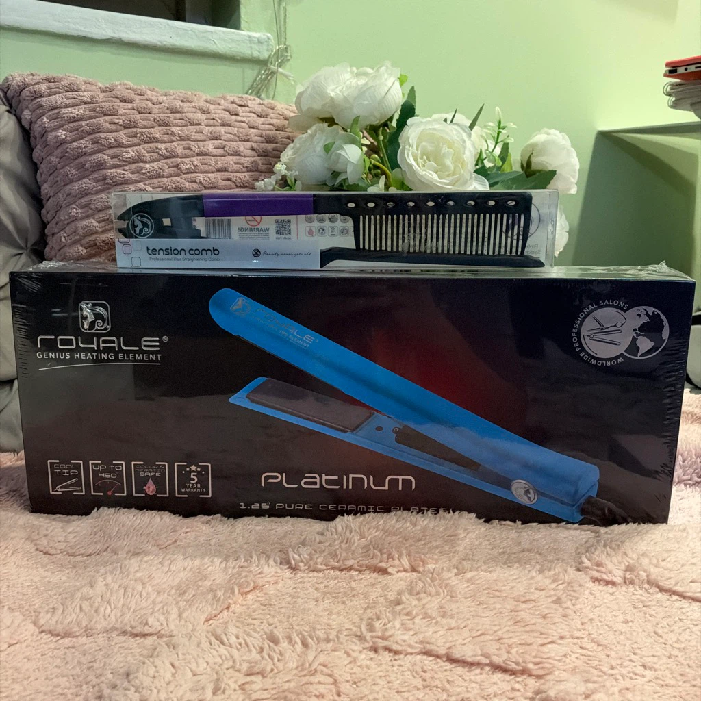 (2PC) Royale Platinum 1.25" Pure Ceramic Flat Iron