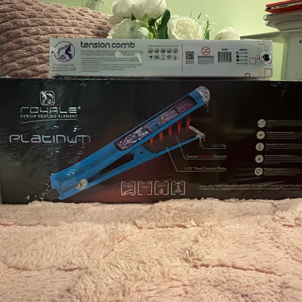 (2PC) Royale Platinum 1.25" Pure Ceramic Flat Iron - photo 4