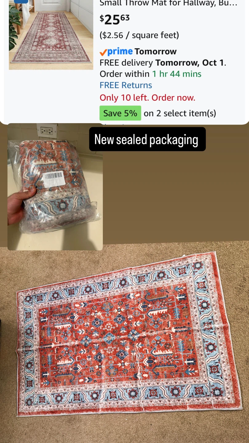 Vintage Style Runner Rug 2x3 Burgundy - photo 4