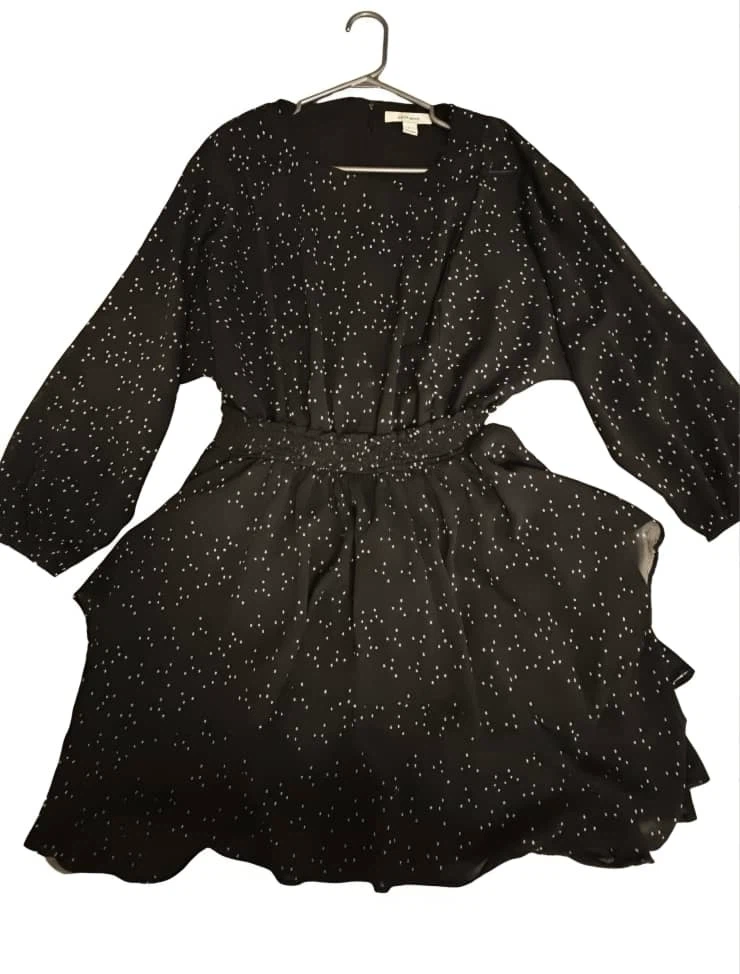 Black Star Print Dress - Size Medium
