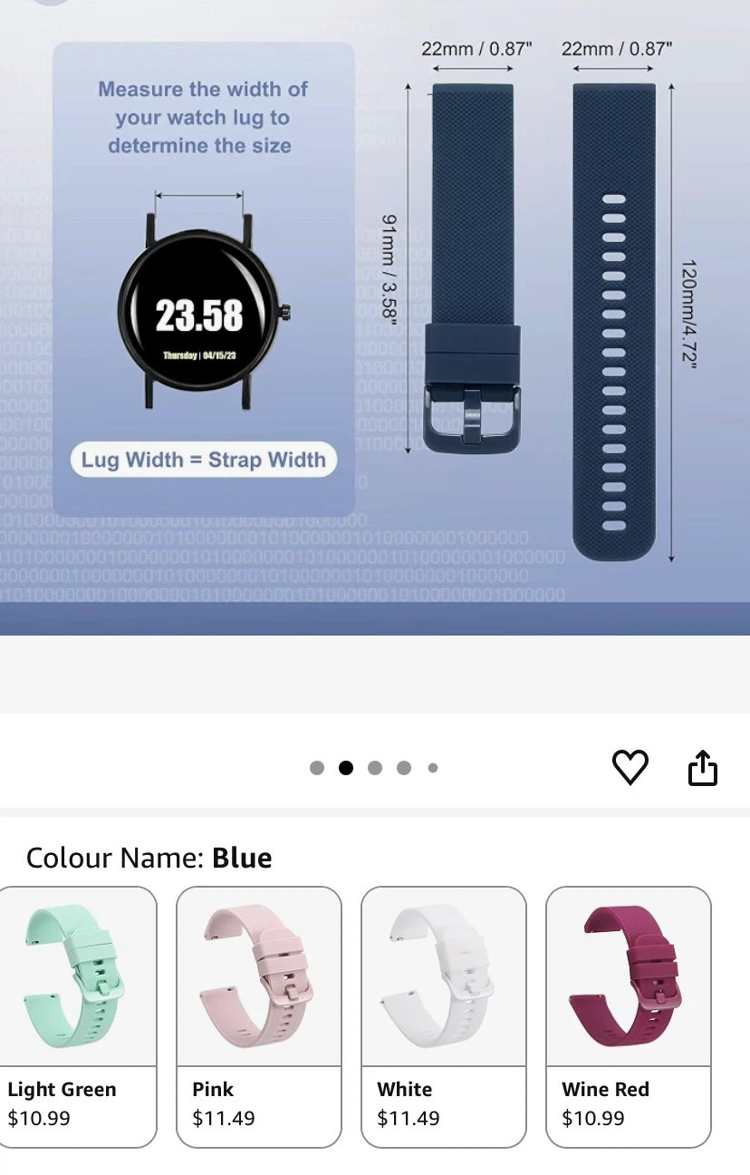 22mm Silicone Watch Straps - photo 2