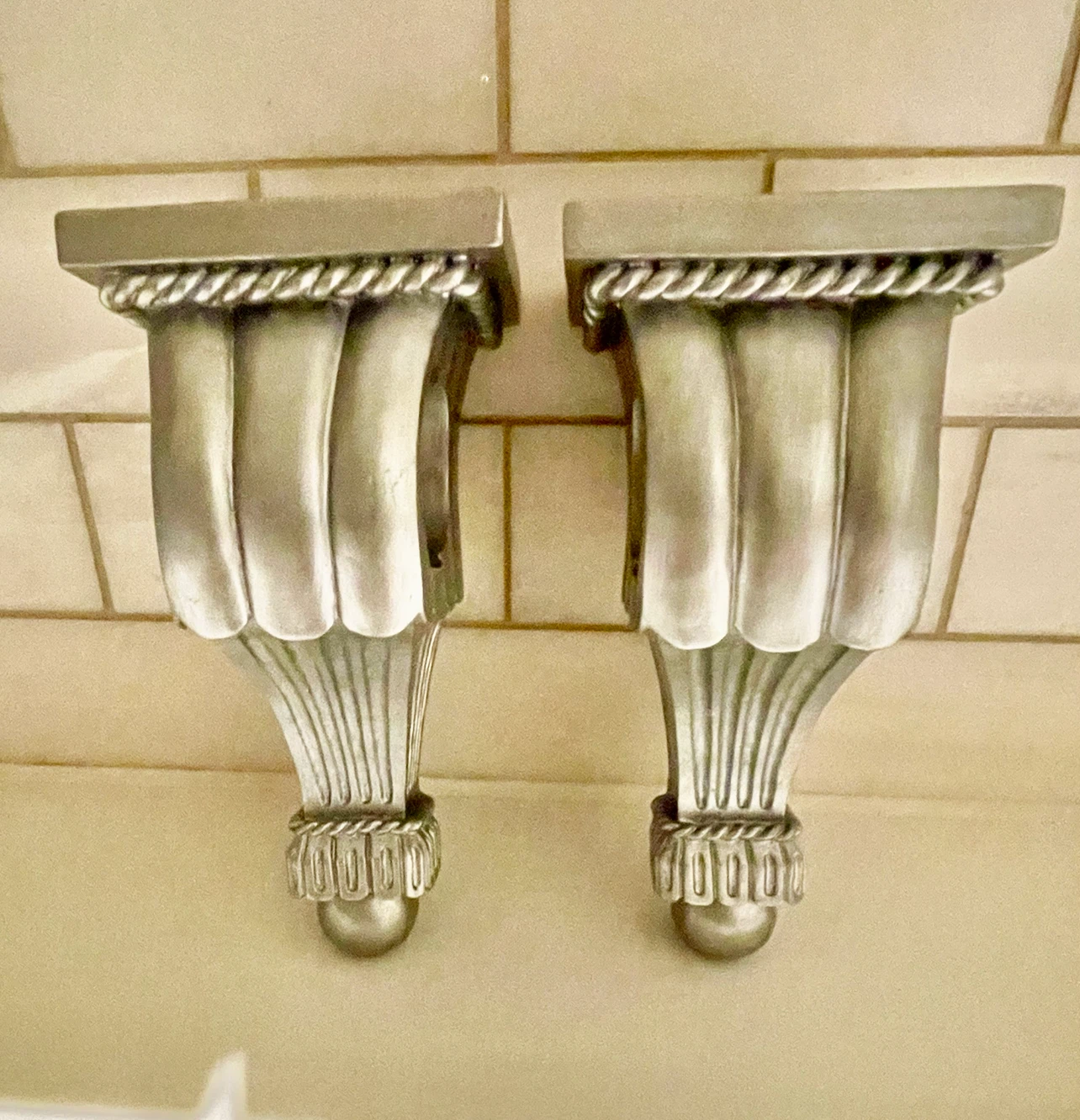 Silver Curtain Tiebacks and Brackets Set - photo 3