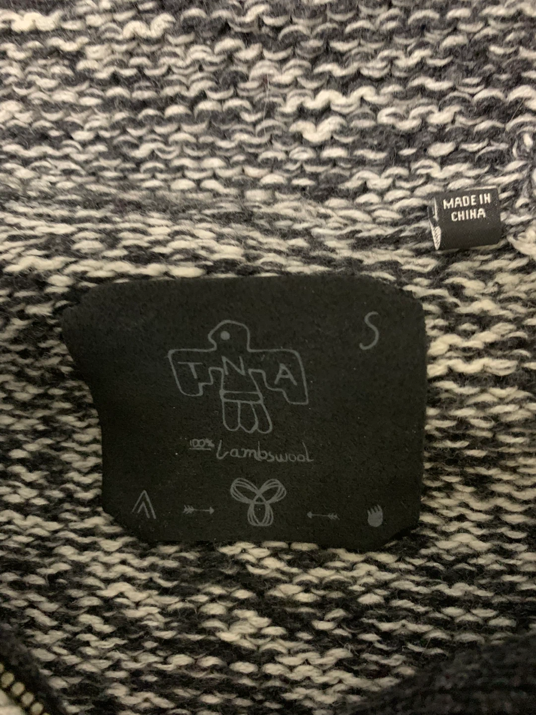 TNA Lambswool Patterned Zip-Up Sweater - photo 2