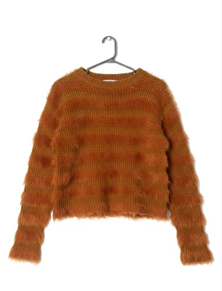 Striped Shaggy Sweater