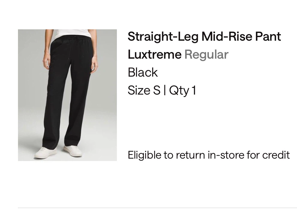 Lululemon Black Straight-Leg Mid-Rise Pants - photo 4