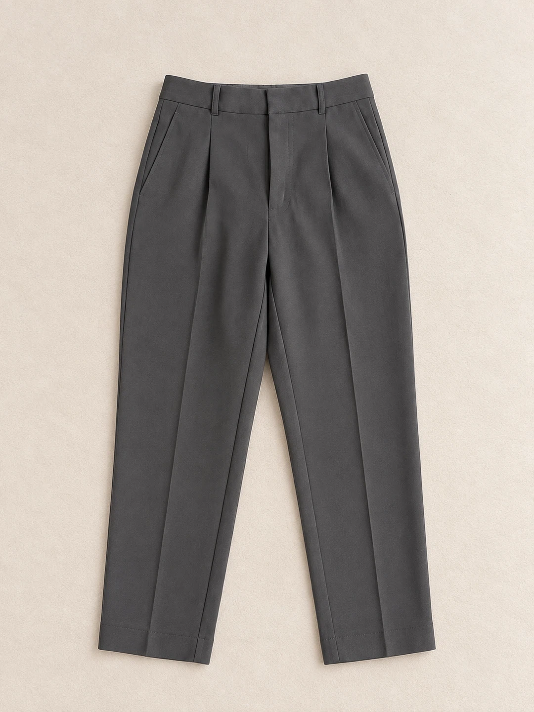 GU Grey Pleated Trousers