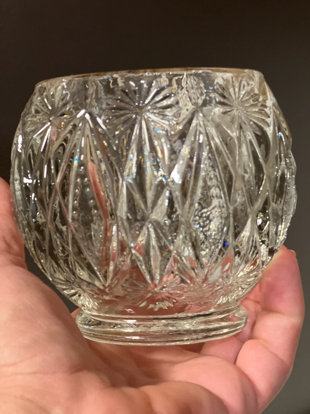 Vintage 1970s Avon Crystal Glow Glass Votive Candle Holder - photo 3