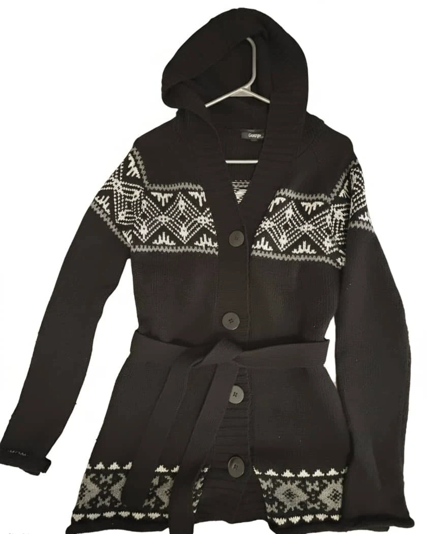 George Black Patterned Cardigan
