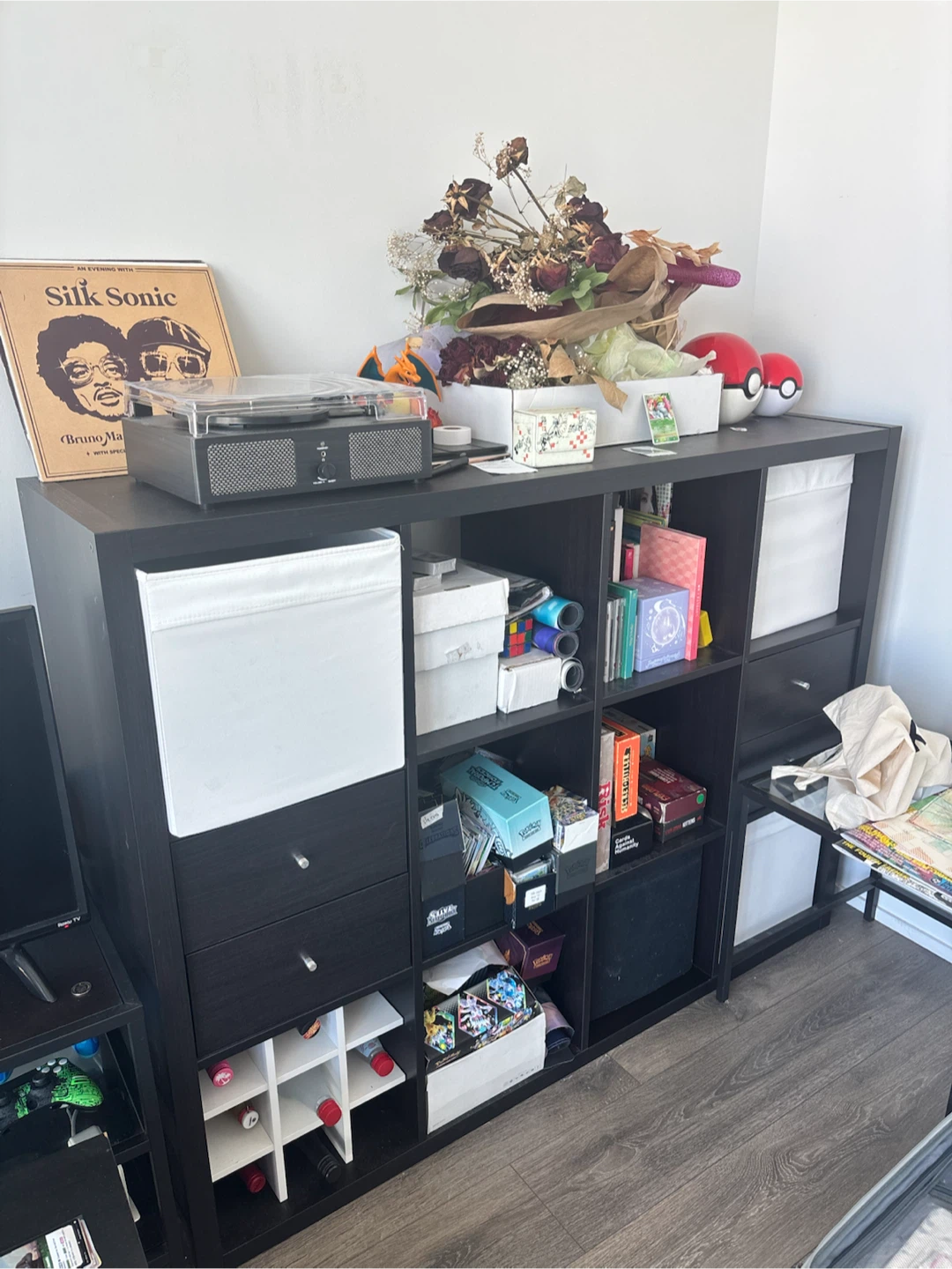 IKEA KALLAX Shelf Unit with Drawer and Bottle Inserts