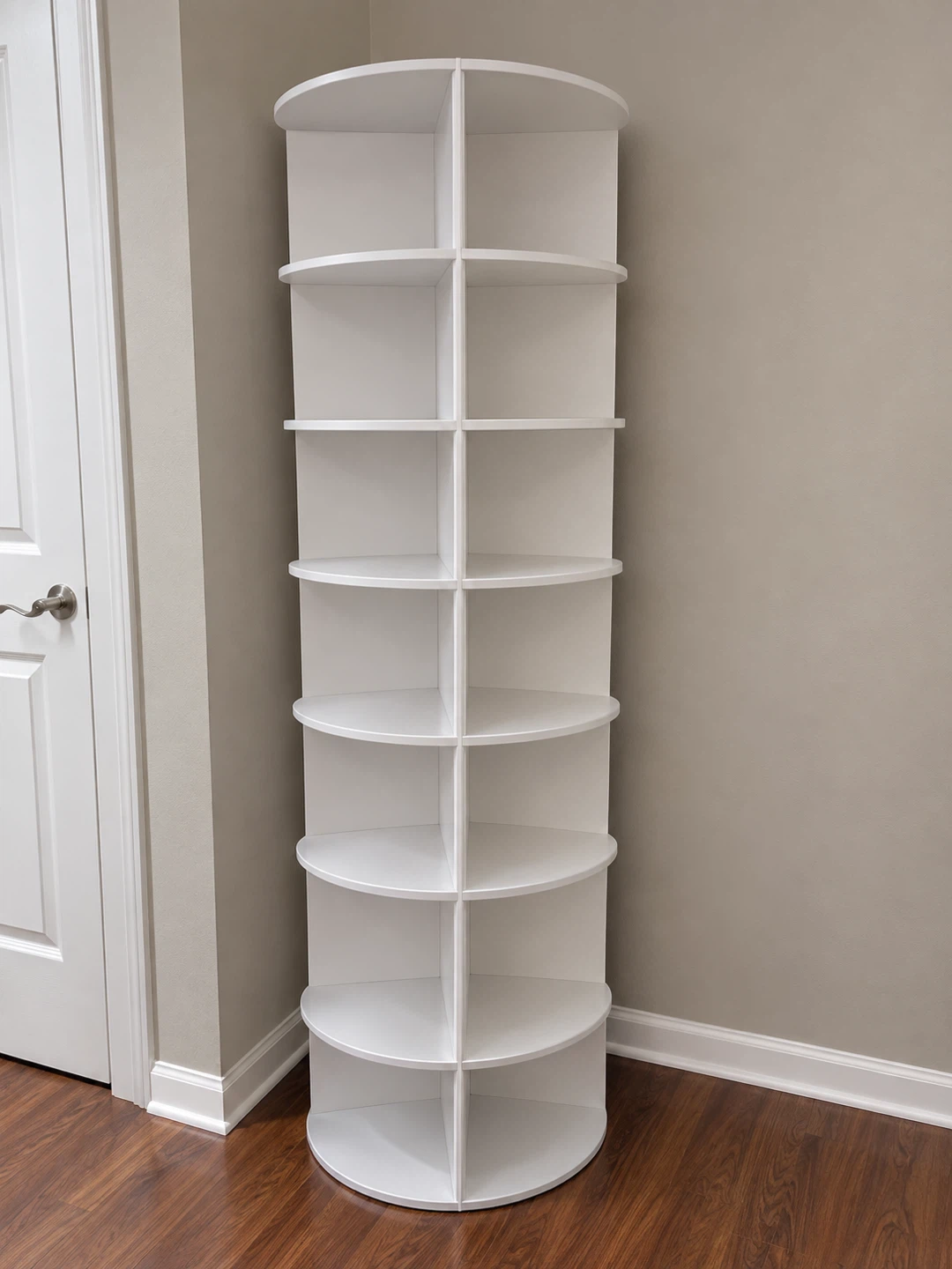 Black Vanity Mirror and White Corner Shelf