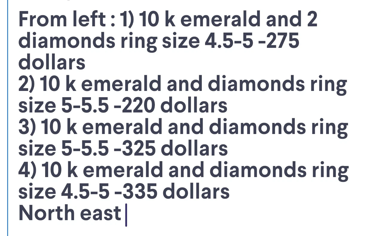 Selection of 10k Gold Emerald and Diamond Rings - photo 3