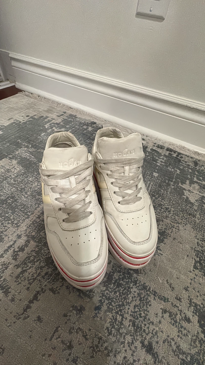 Hogan white leather platform sneakers