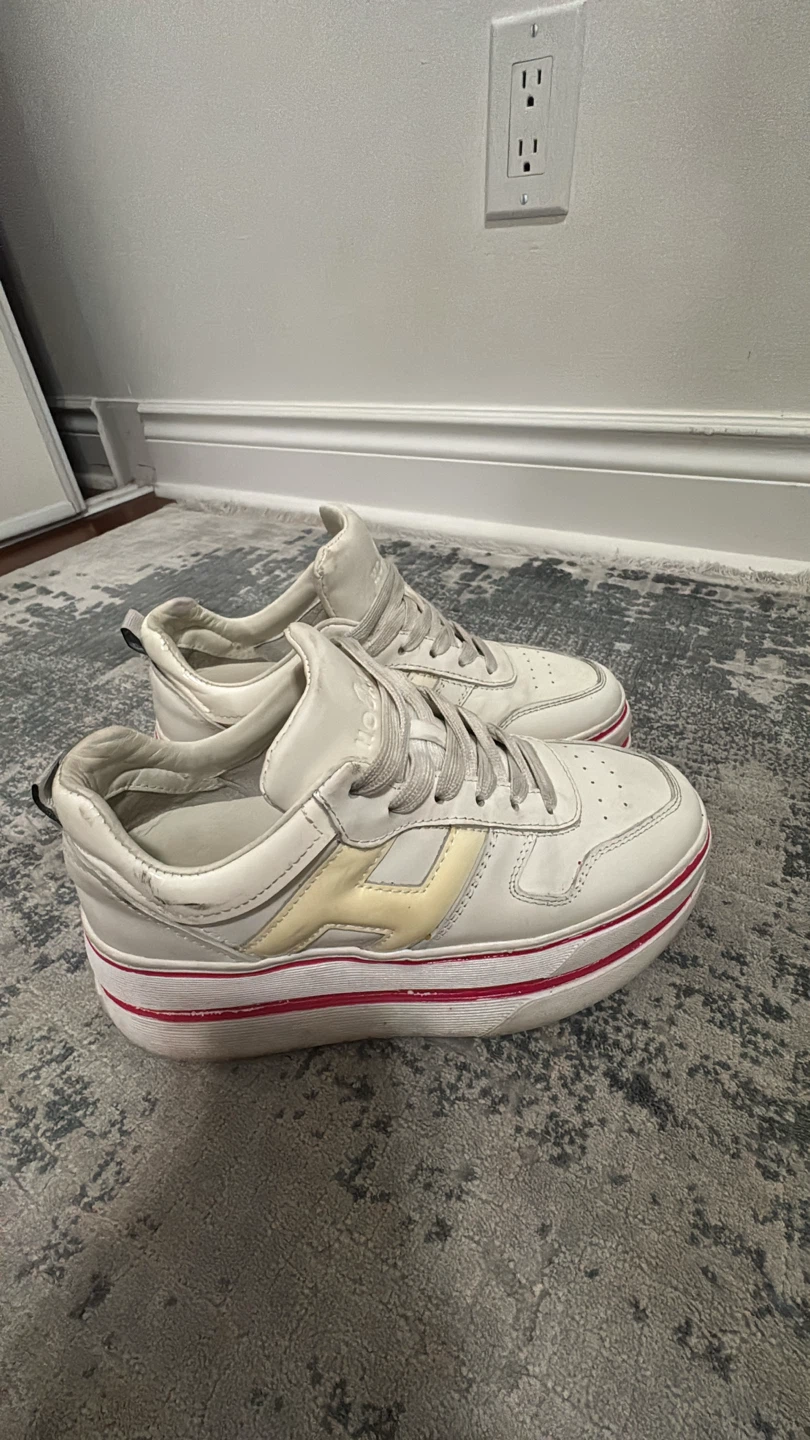 Hogan white leather platform sneakers - photo 2