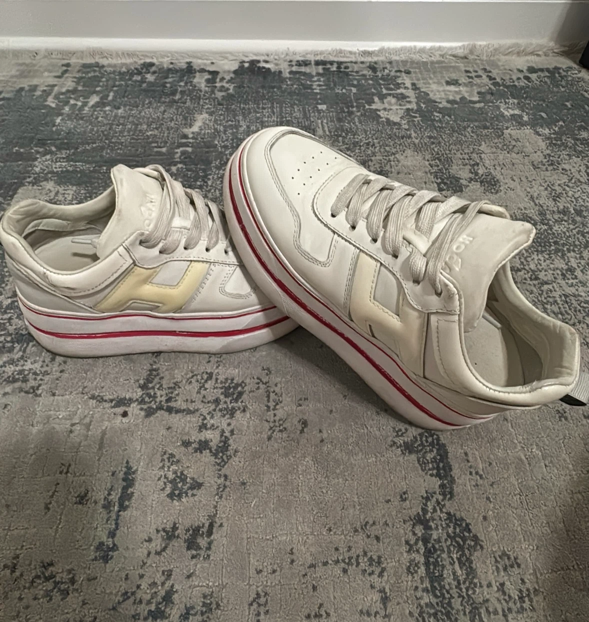 Hogan white leather platform sneakers - photo 4
