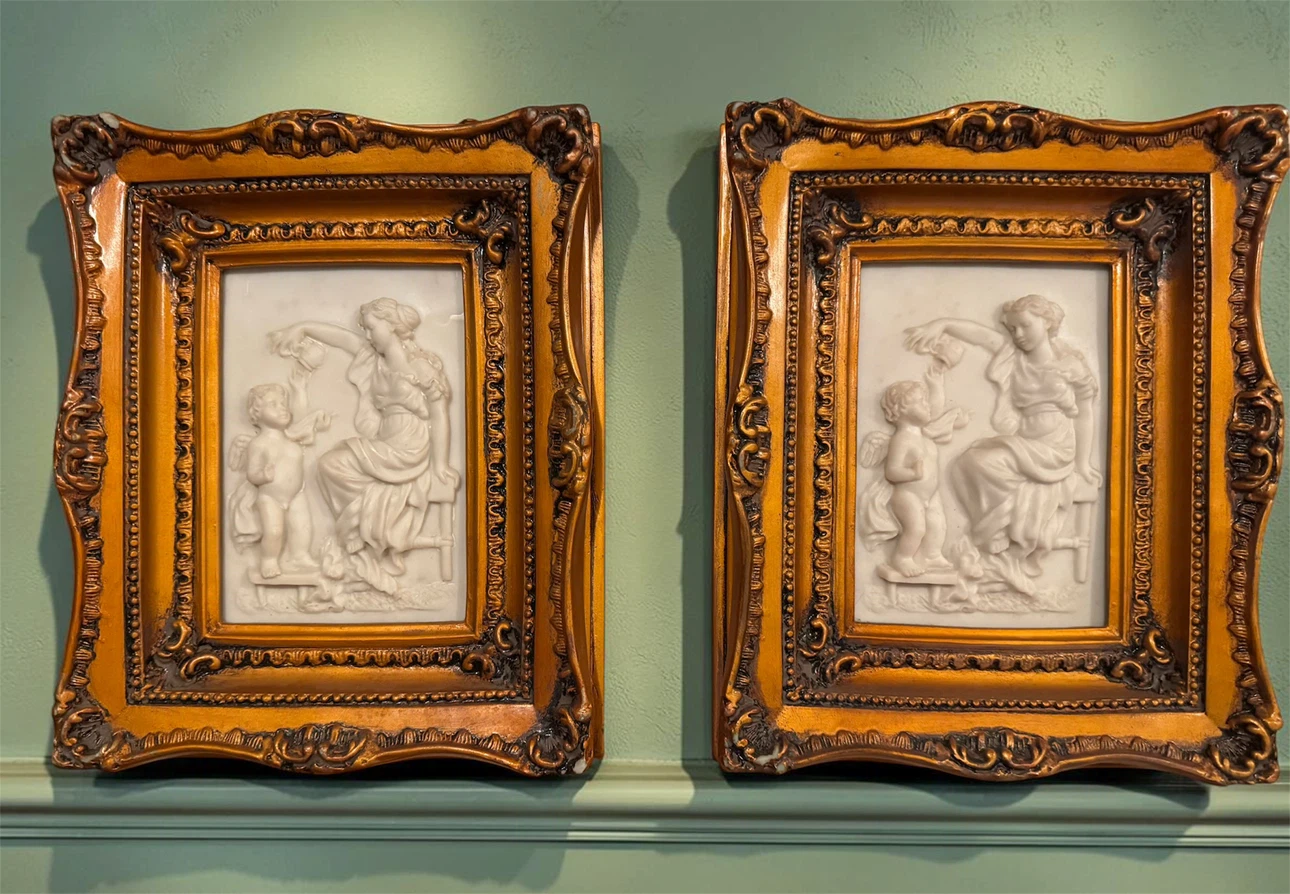 Set of Two Ornate Wall Relief Plaques - photo 2