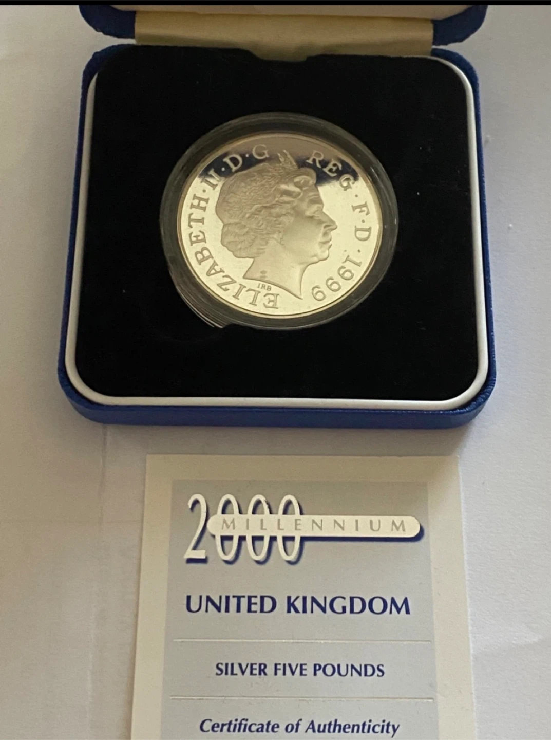 1999 United Kingdom Millennium Five Pounds Silver Coin - photo 3